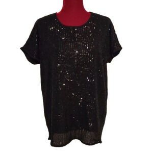 Black Sequin top by Zig Zag Stripe Size: Small NWOT